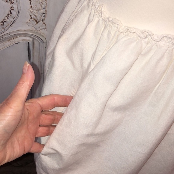 James Perse Los Angeles Linen Cotton Blend Neutral Lightly Textured Dress Size 1 - Picture 5 of 12